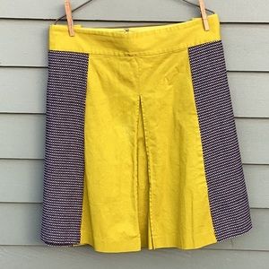 Eloquii A-line Skirt Navy Tweed with Chartreuse Accent Panel US size 22